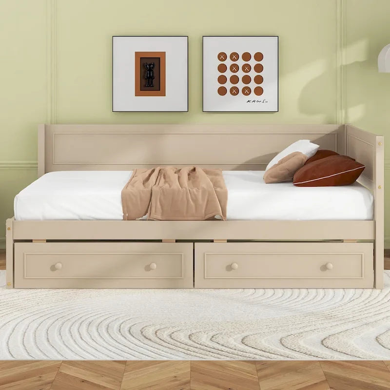 Merax Twin Size Wood Daybed with Trundle/Drawers