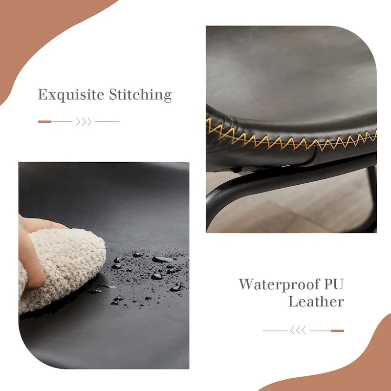 Modern Metal Leather Chair LED