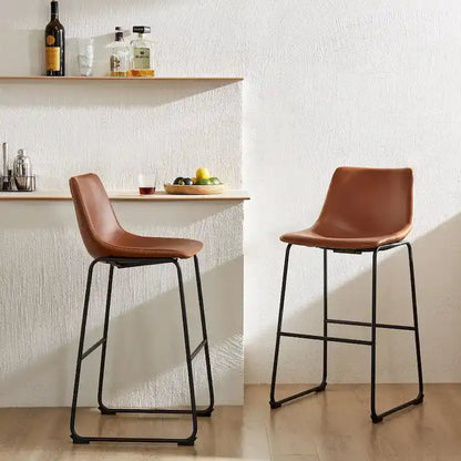 Modern Metal Leather Chair LED