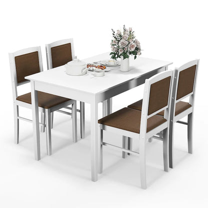 5-Piece Wood Fabric Table Upholstered