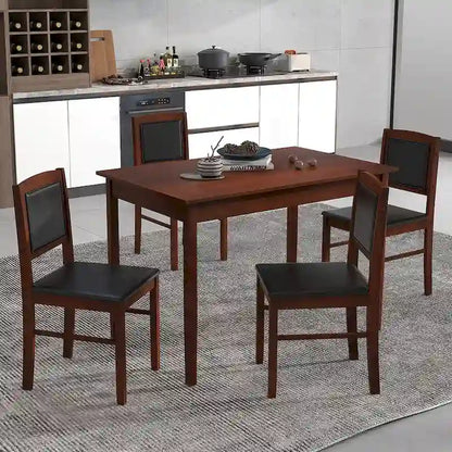 5-Piece Wood Fabric Table Upholstered