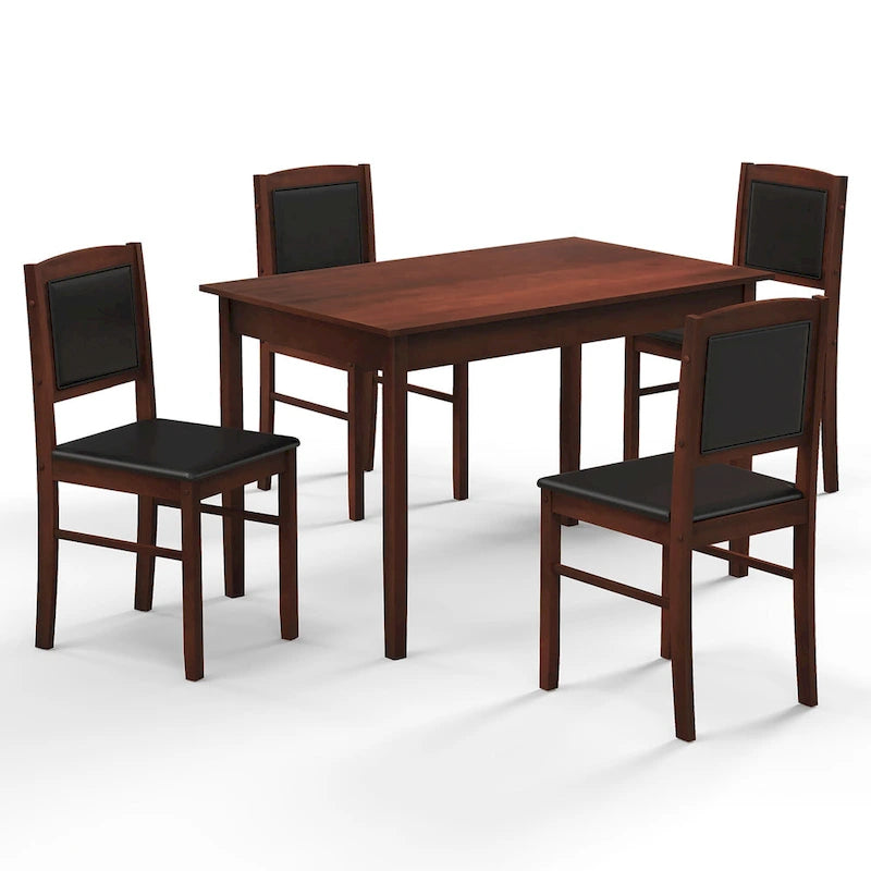 5-Piece Wood Fabric Table Upholstered