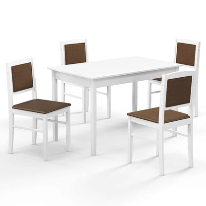 5-Piece Wood Fabric Table Upholstered