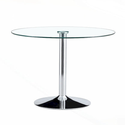 39.7 Inch Modern Metal Glass Table LED