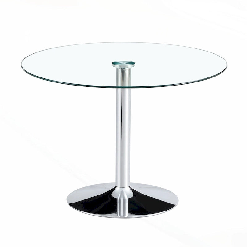 39.7 Inch Modern Metal Glass Table LED