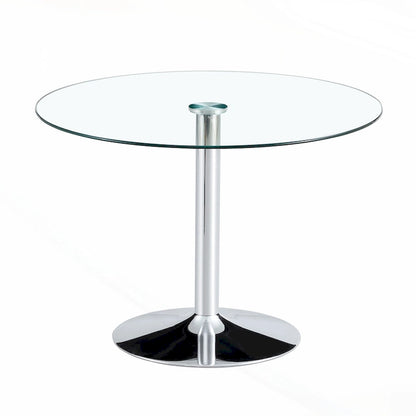 39.7 Inch Modern Metal Glass Table LED