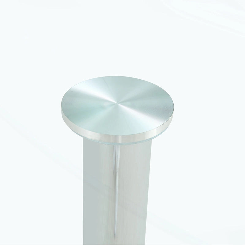 39.7 Inch Modern Metal Glass Table LED