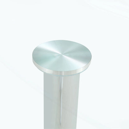 39.7 Inch Modern Metal Glass Table LED