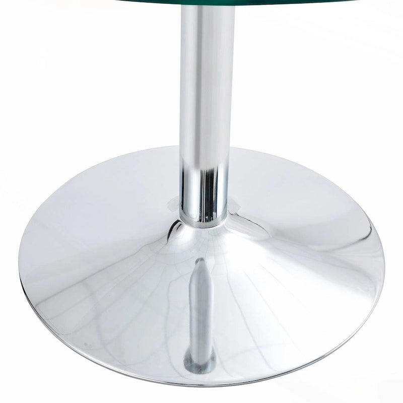 39.7 Inch Modern Metal Glass Table LED