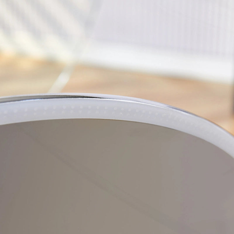 39.7 Inch Modern Metal Glass Table LED