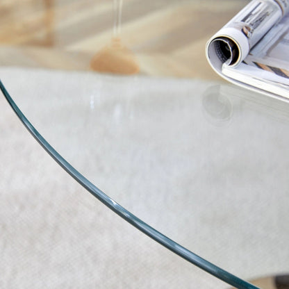 39.7 Inch Modern Metal Glass Table LED