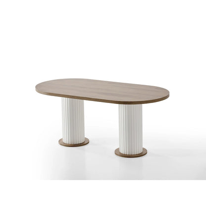 Modern Wood Fabric Table Upholstered