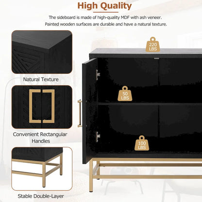 Full Wood Metal Table with Storage