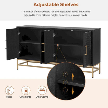 Full Wood Metal Table with Storage