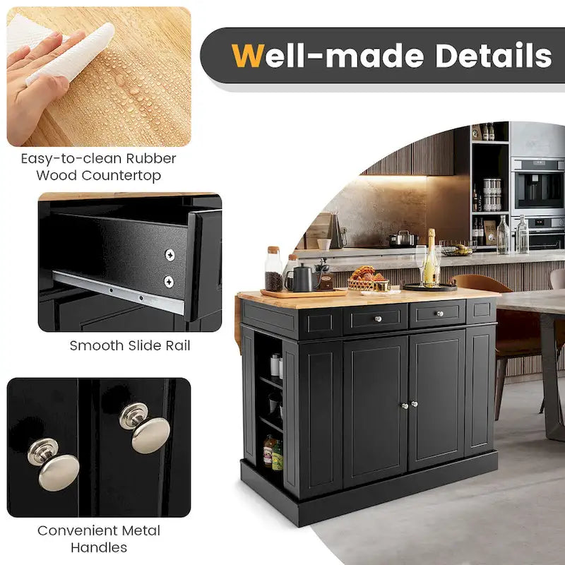 Wood Metal Kitchen Cart