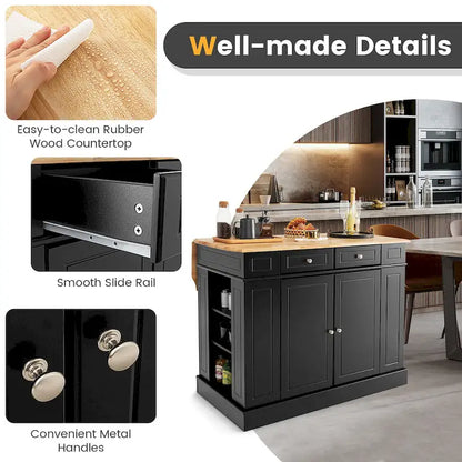 Wood Metal Kitchen Cart