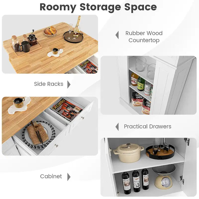 Wood Metal Kitchen Cart