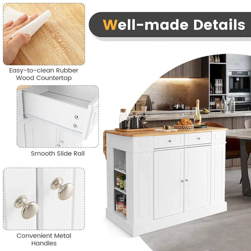 Wood Metal Kitchen Cart