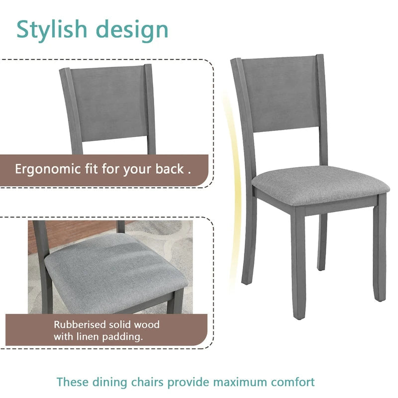 Classic Wood Fabric Table Upholstered