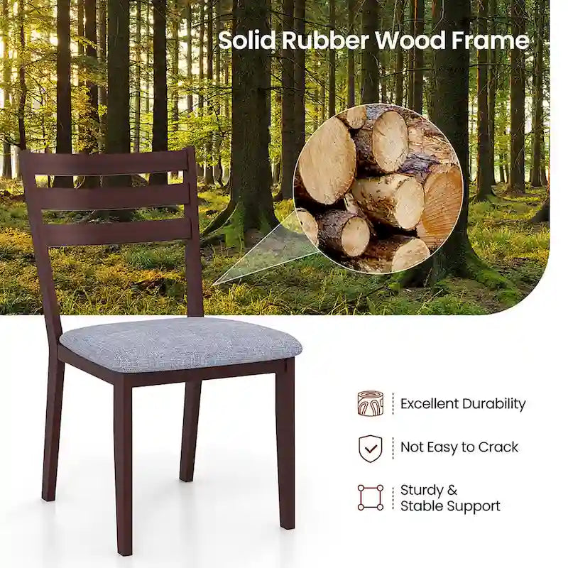 Modern Wood Fabric Chair Upholstered