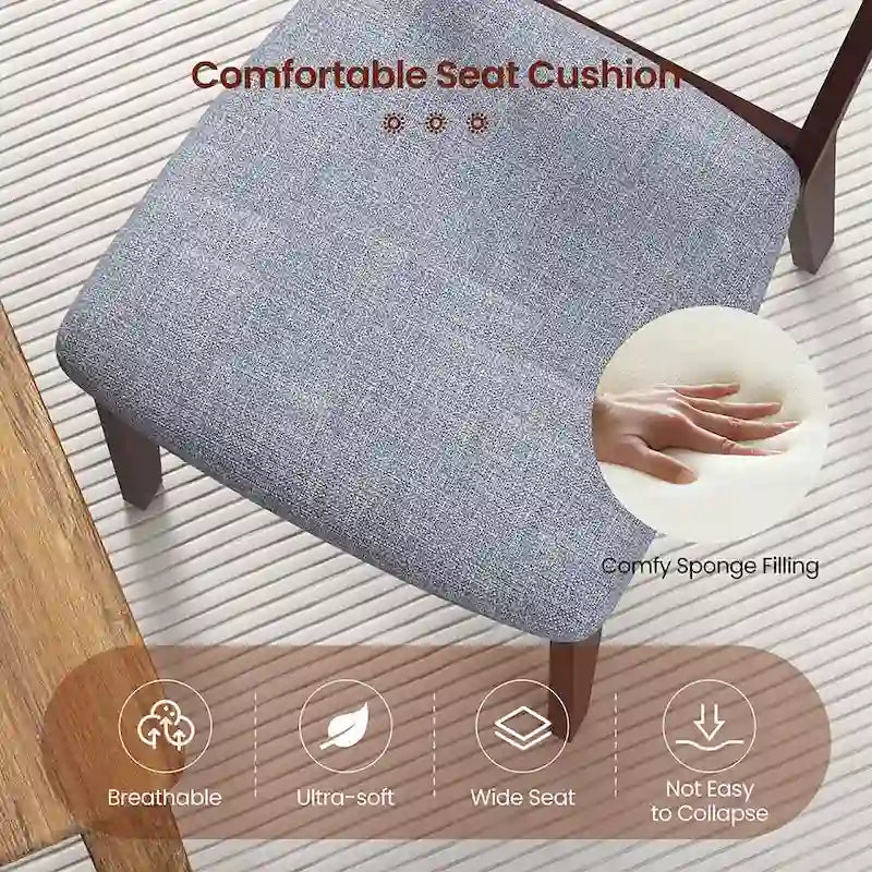 Modern Wood Fabric Chair Upholstered