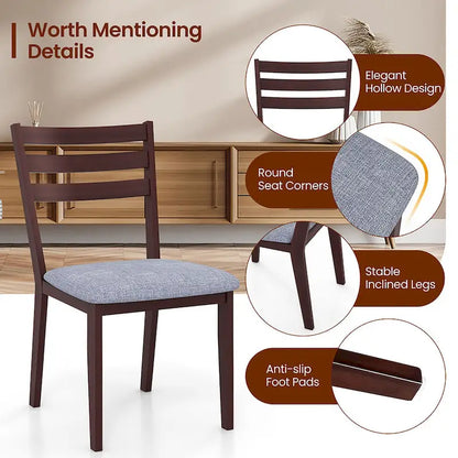 Modern Wood Fabric Chair Upholstered