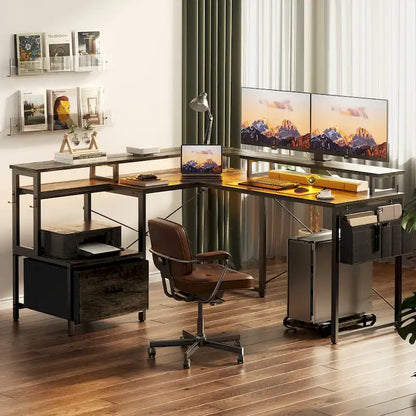 Metal Engineered Wood Table LED