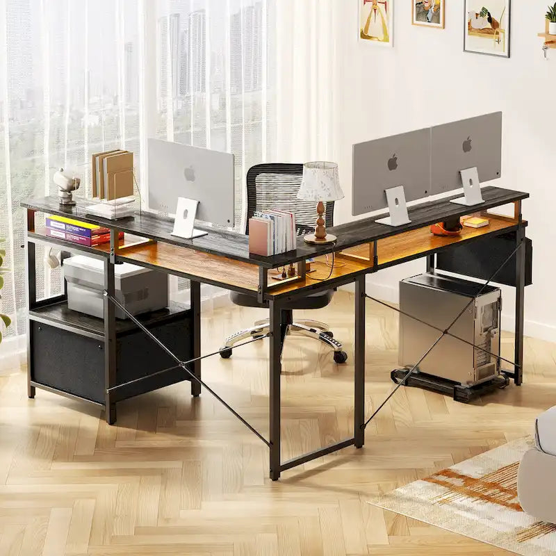 Metal Engineered Wood Table LED