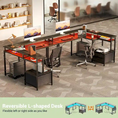 Metal Engineered Wood Table LED