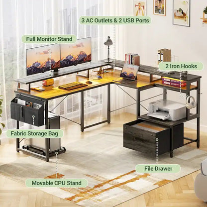 Metal Engineered Wood Table LED