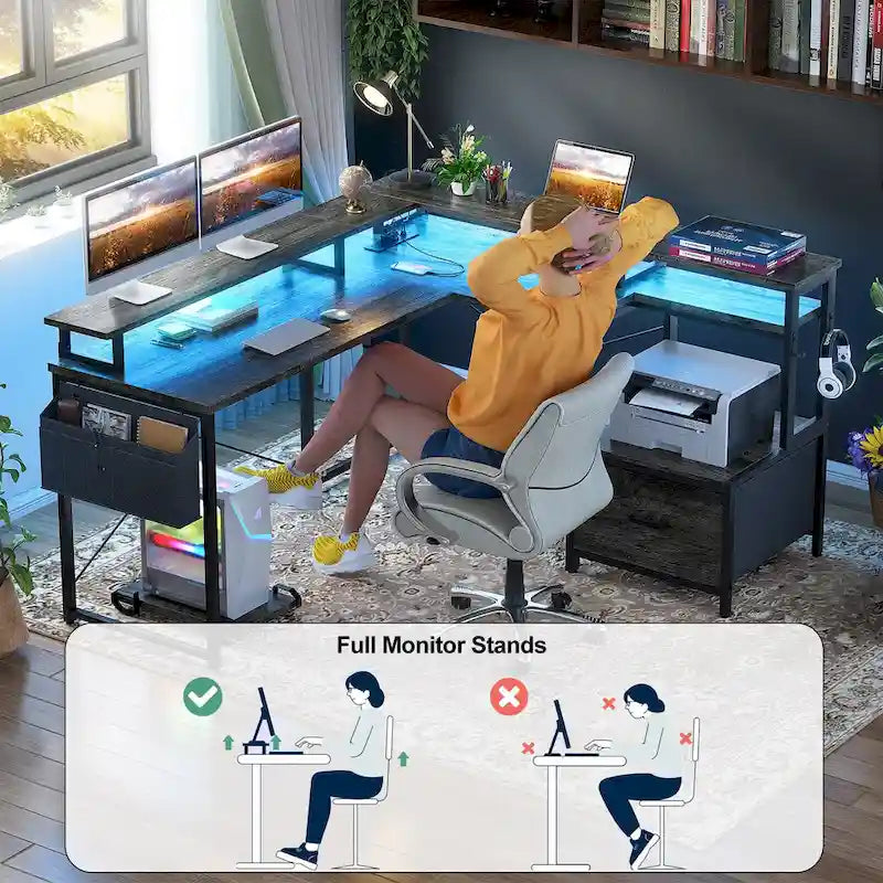 Metal Engineered Wood Table LED