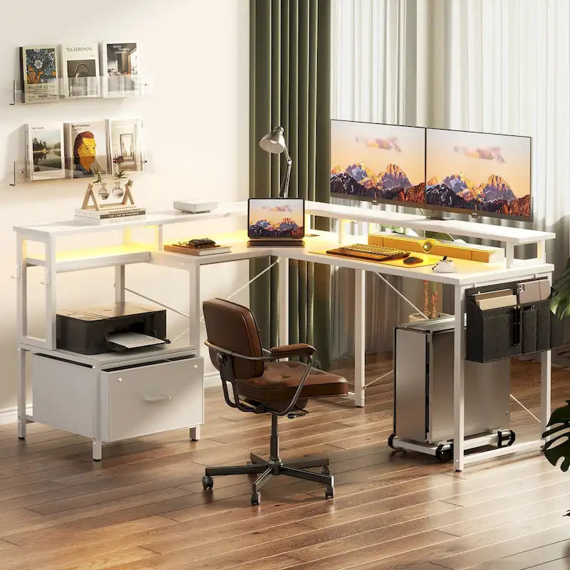 Metal Engineered Wood Table LED