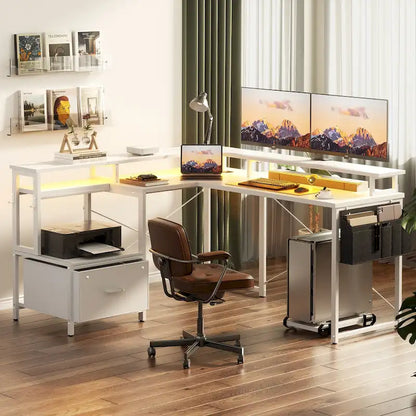 Metal Engineered Wood Table LED