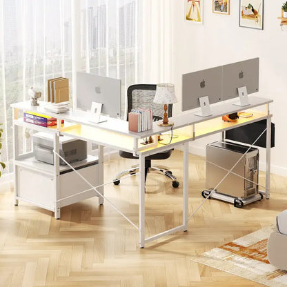 Metal Engineered Wood Table LED