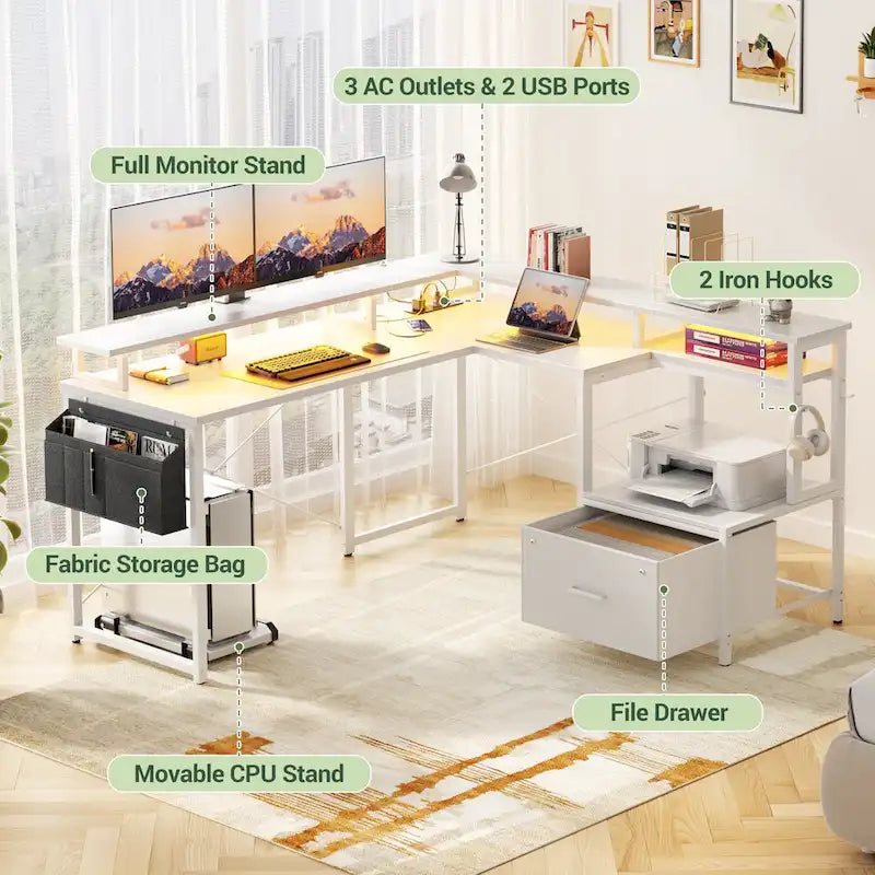 Metal Engineered Wood Table LED