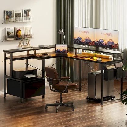 Metal Engineered Wood Table LED