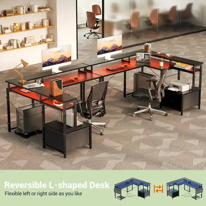 Metal Engineered Wood Table LED