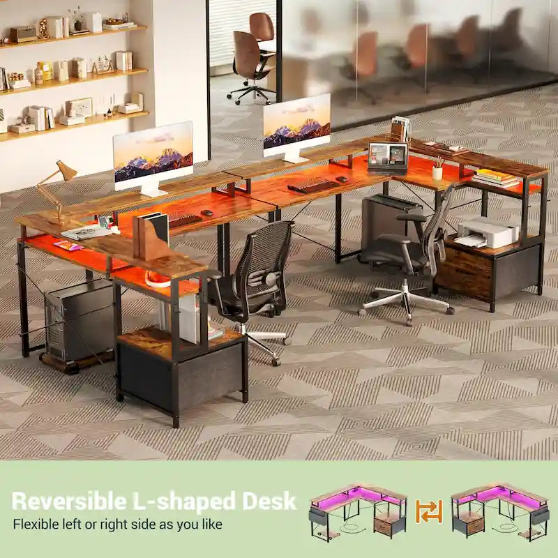 Metal Engineered Wood Table LED