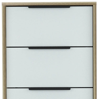 Wood Modern 5 Drawer Dresser Chest with Metal Glides and Handles