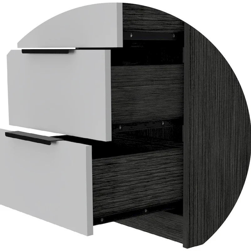 Wood Modern 5 Drawer Dresser Chest with Metal Glides and Handles