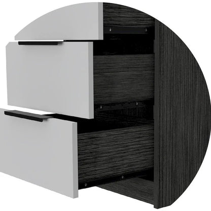 Wood Modern 5 Drawer Dresser Chest with Metal Glides and Handles