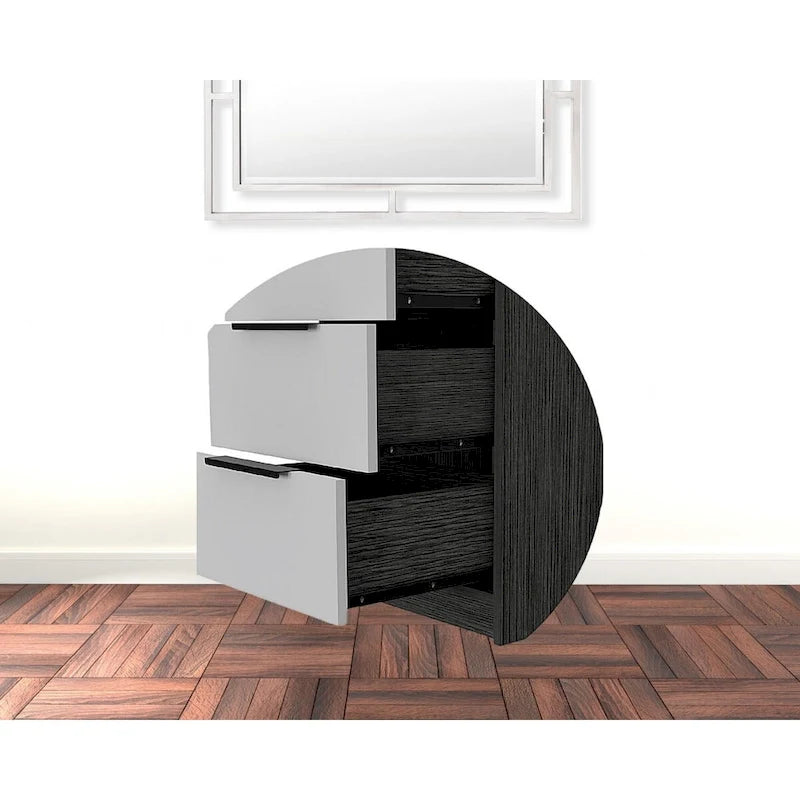 Wood Modern 5 Drawer Dresser Chest with Metal Glides and Handles