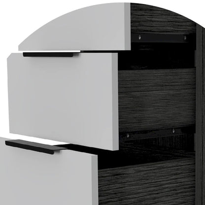 Wood Modern 5 Drawer Dresser Chest with Metal Glides and Handles