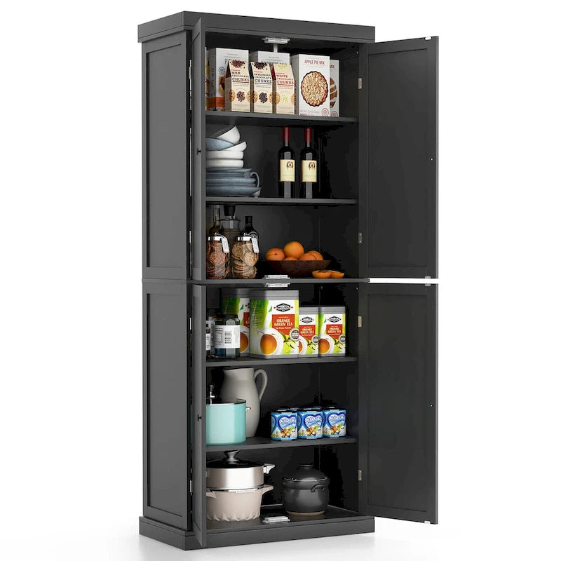 Metal Engineered Wood Pantry Cabinet Adjustable