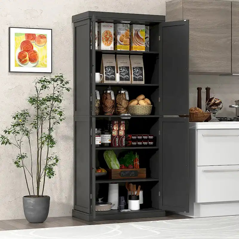 Metal Engineered Wood Pantry Cabinet Adjustable