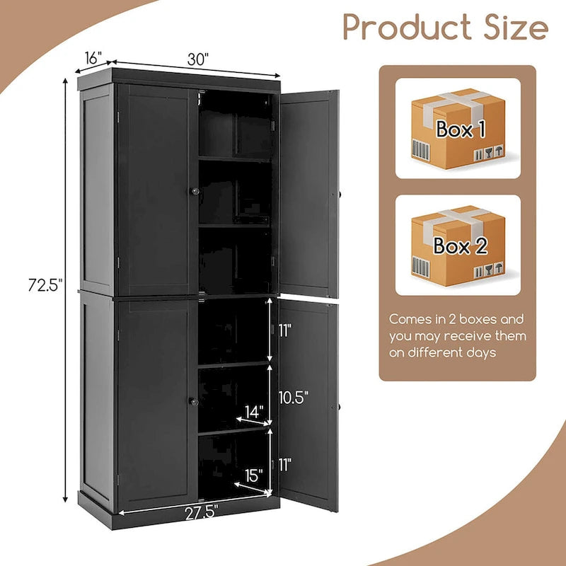 Metal Engineered Wood Pantry Cabinet Adjustable