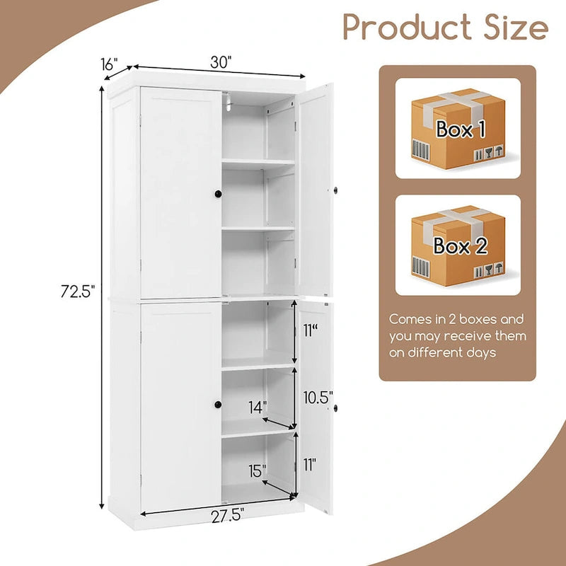 Metal Engineered Wood Pantry Cabinet Adjustable