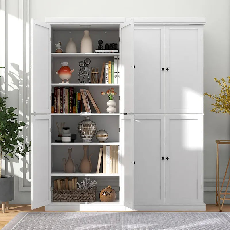 Metal Engineered Wood Pantry Cabinet Adjustable