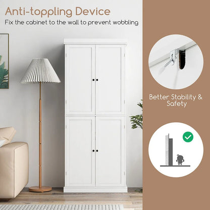 Metal Engineered Wood Pantry Cabinet Adjustable