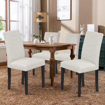 Full Modern Solid Wood Linen Chair Upholstered